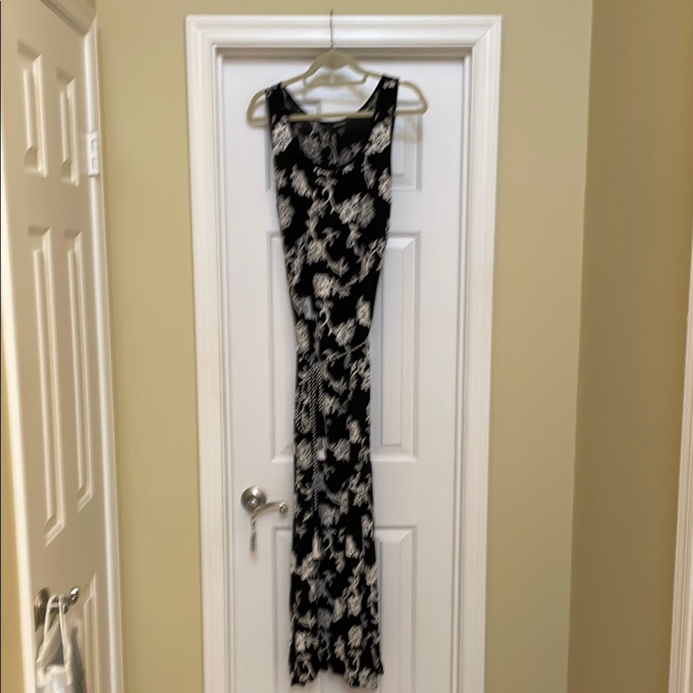 Karen Kane Black and White Sleeveless Bodycon Maxi Dress